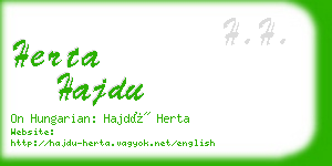 herta hajdu business card